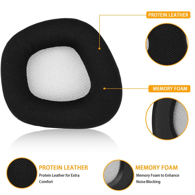 JARMOR Replacement Memory Foam & Mesh Fabric Ear Cushion Pads Cover for Corsair Void & Corsair Void PRO RGB Wired/Wireless Gaming Headset ONLY (Black/Grey) - Image 3